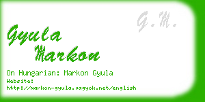 gyula markon business card